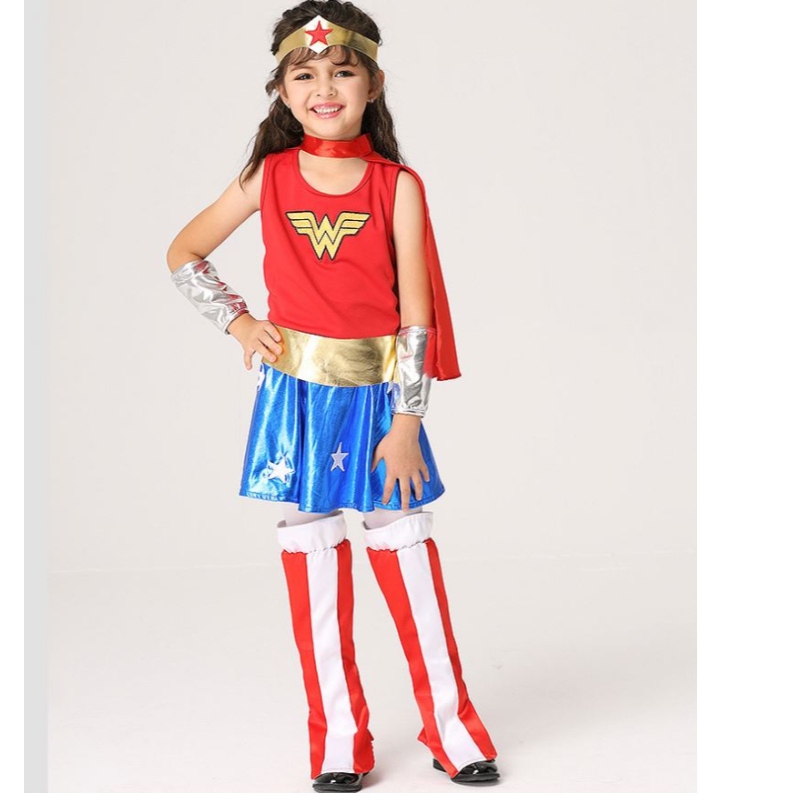 Baige Caldo che venduta la bambina Wonder Wonder Sleeveless costume per ragazze Halloween Costume Set EK201