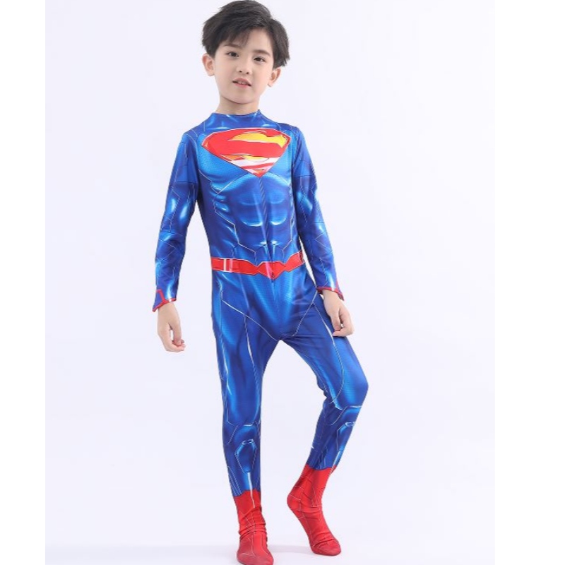 Fabbrica cinese genitore-children parallelo TV&movie Super Hero Costume Costume Halloween vestiti Costume de Super Man with Cape