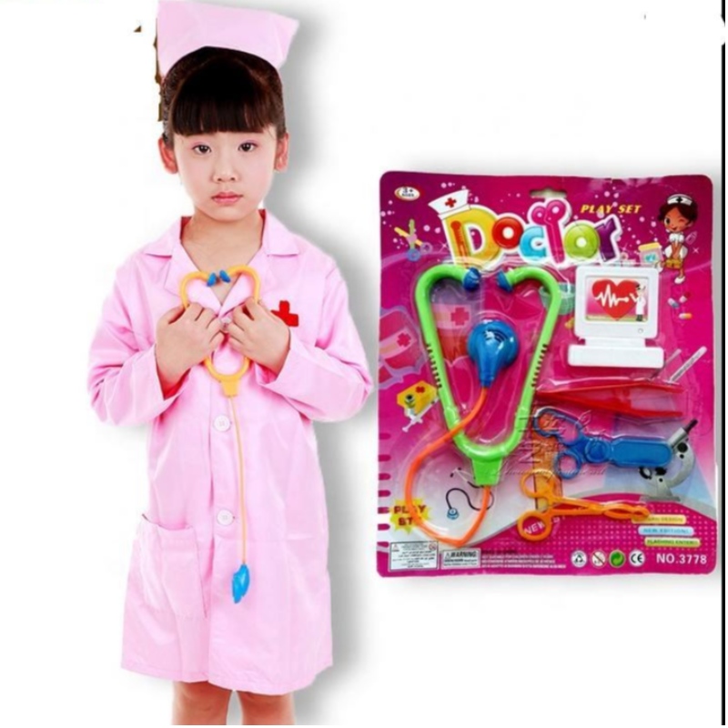 Hot Lab Surgeon Role Playplay Set Career Career Uniform Gown abito di Halloween Doctor Infermiere Costume e giocattoli per bambini