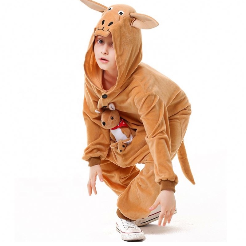 Bambini Cosplay Cosplay Baby Genitore-Child Abito Animal Abito per bambini in costume da mascotta con cappuccio con cappuccio