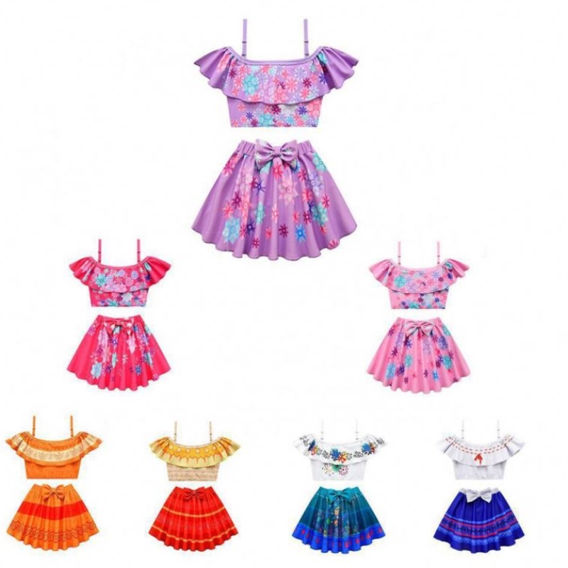 2022 Nuovo costume da bagno in costume da bagno danuoto Due set per bambini ENCANTO Princess Dress Swimsuit ENCANTO MIRABEL BAMBINO Abbigliamento