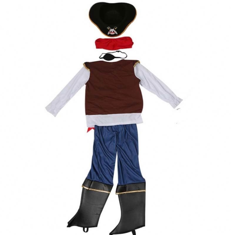 Deluxe Halloween Cosplay Set Kids Boys Pirate Costume per bambini con cappello DGHC-080