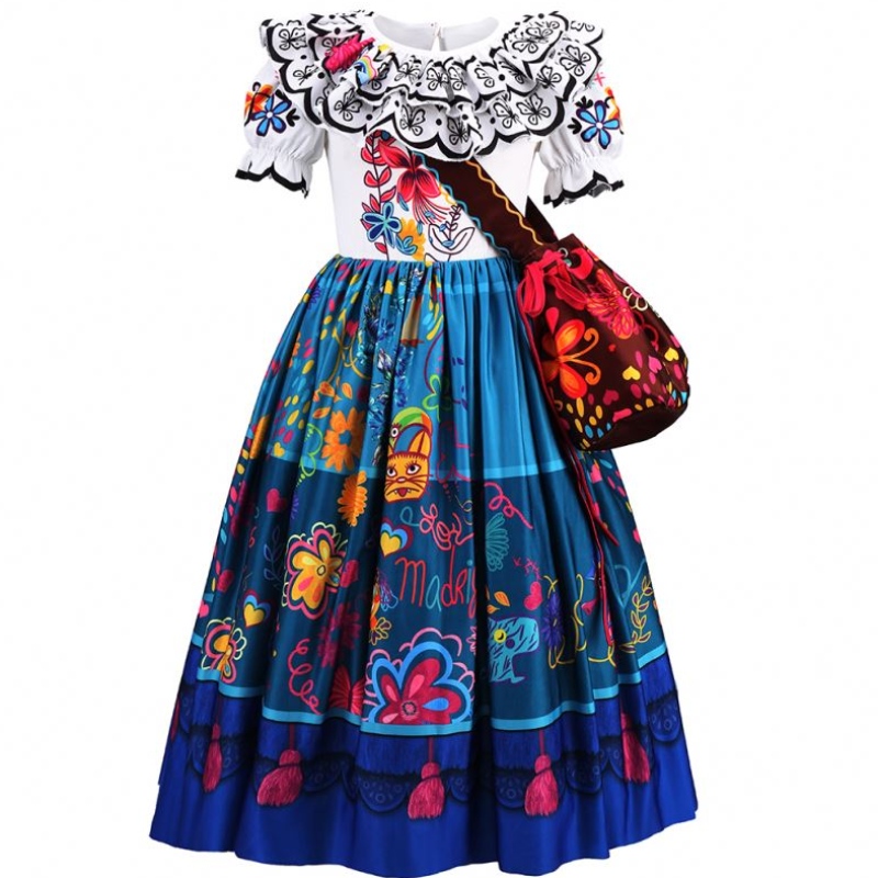 Baige Kids Mirabel Madrigal Movie Costume Halloween Carnival Cosplay Girls Birthday Party Princess Encanto Abiti