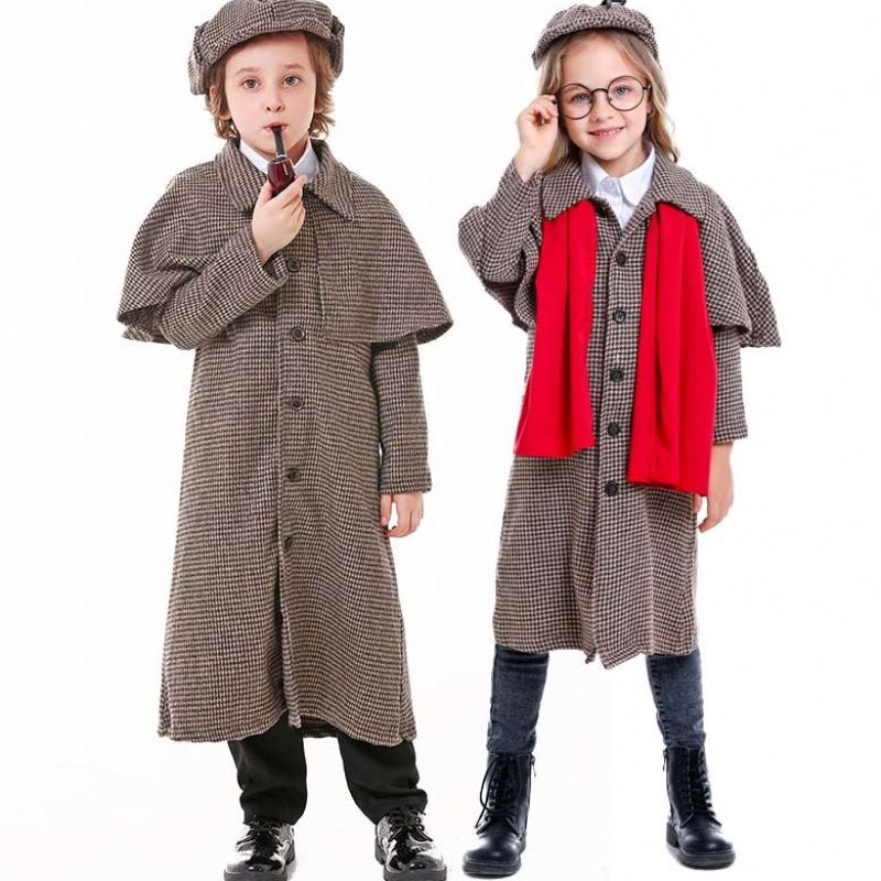 Girl Boy Detective Sherlock Holmes Role Play Sherlock Holmes Costume per ChildHCBC-012