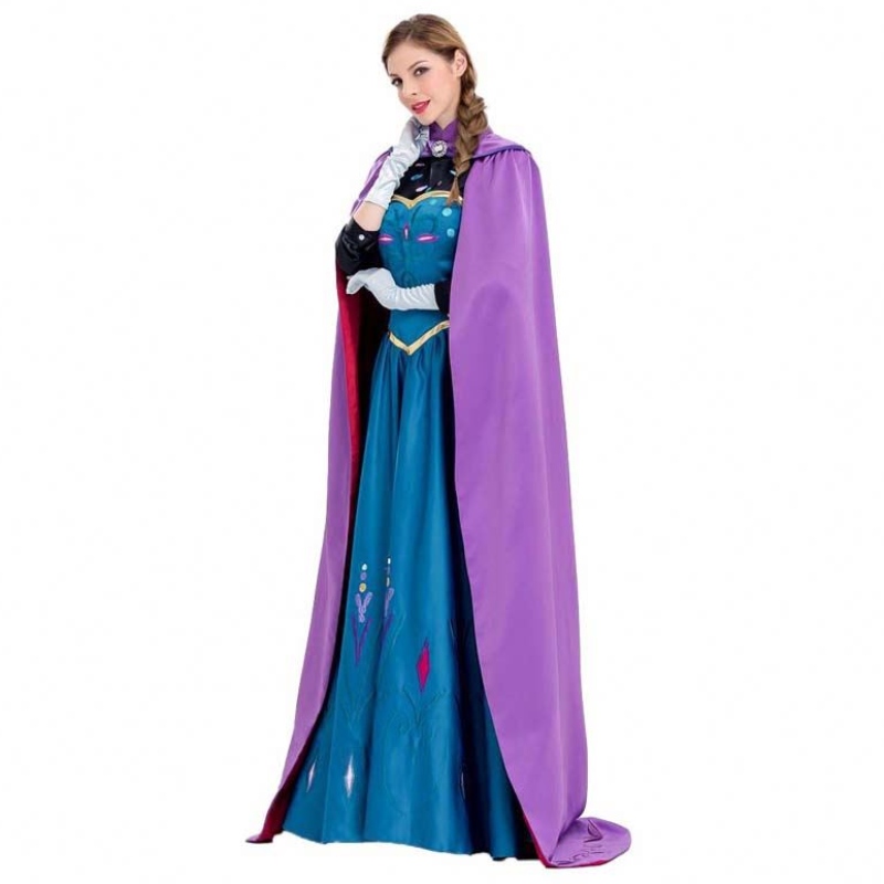 Donne Dress 2022 Women \\ 'Princess Anna Adult Elsa Costume con guanti di mantello SZAC-003