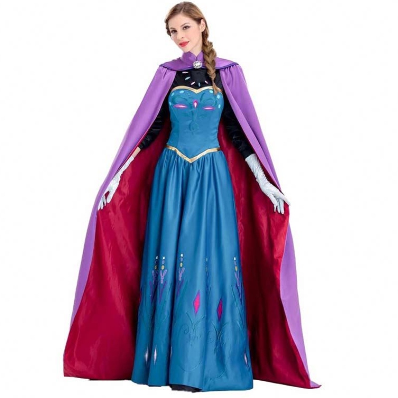 Donne Dress 2022 Women \\ 'Princess Anna Adult Elsa Costume con guanti di mantello SZAC-003