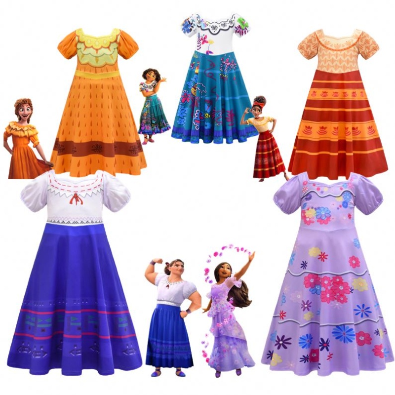 Magic Full House ENCANTO Abbigliamento Abbigliamento per bambini Dresse in costume Festival Short Short Princess Abito ENCANTO MIRABEL COSPLAY