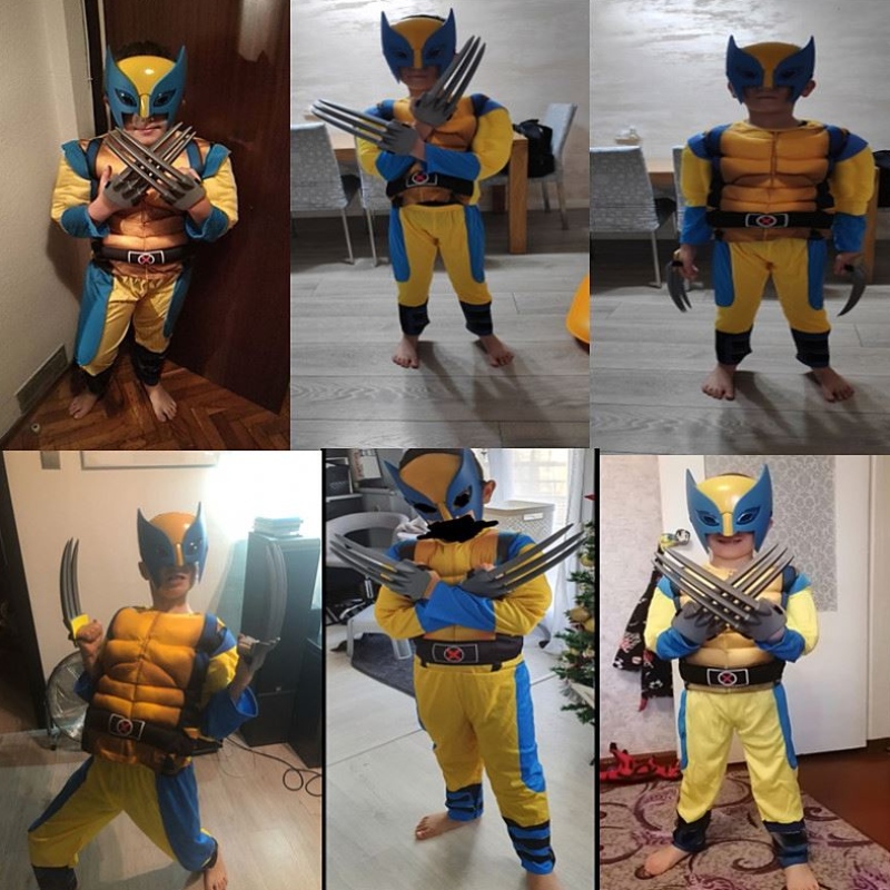 Kids Iron Wolf Costume Cosplay Boys Superhero Party Fantasy Child Birthday Halloween/carnival Gift