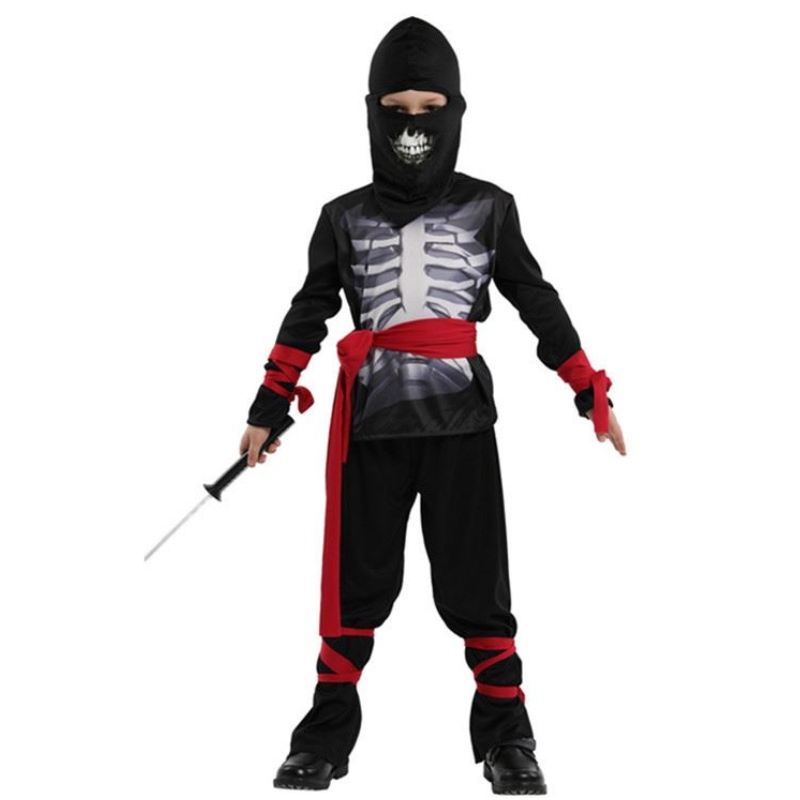 Costume da ragazzo per bambini di Halloween Costume COSTUME SCHELETRO NINJA COSTUTTO NINJA