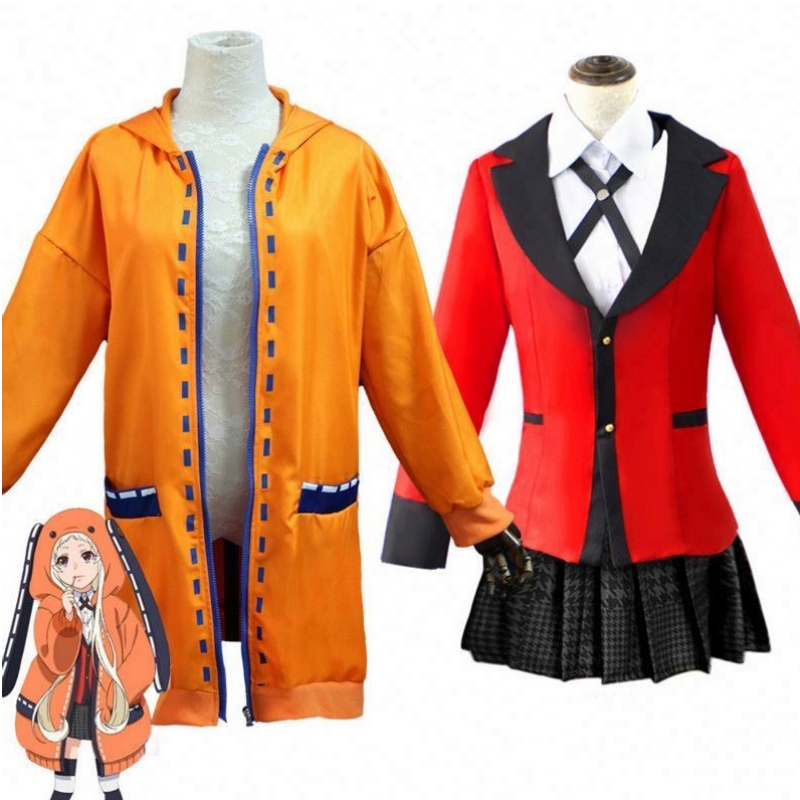 nime kakegurui cosplay figura yomotsuki runa cosplay costume cappotto jk jk girls uniform con cappuccio abito di Halloween per donne