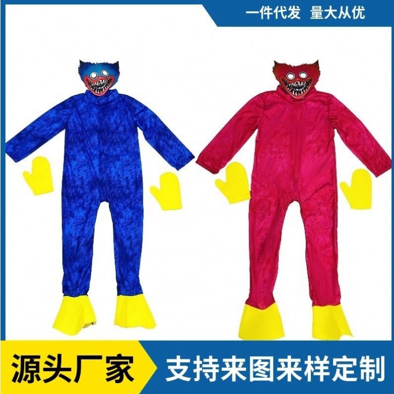 Halloween Poppy Playtime Halloween Cosplay Costumi pop cosplay blu blu mostro costume per bambini monster salta