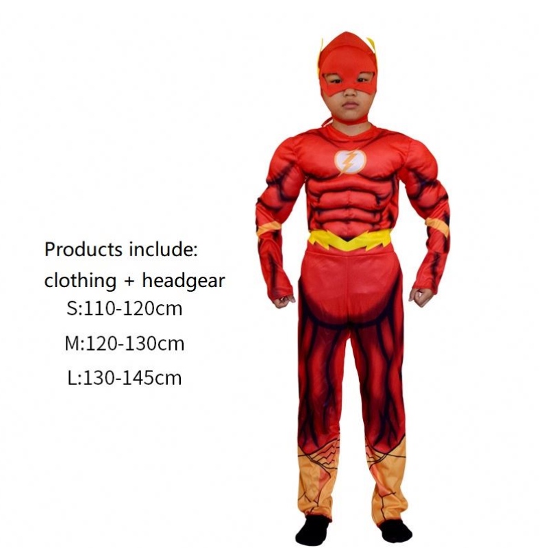 Costume flash deluxe in costume fantasioso per ragazzi Film Fantasy Comics Film Carnival Party Halloween Flashman Cosplay Costumi