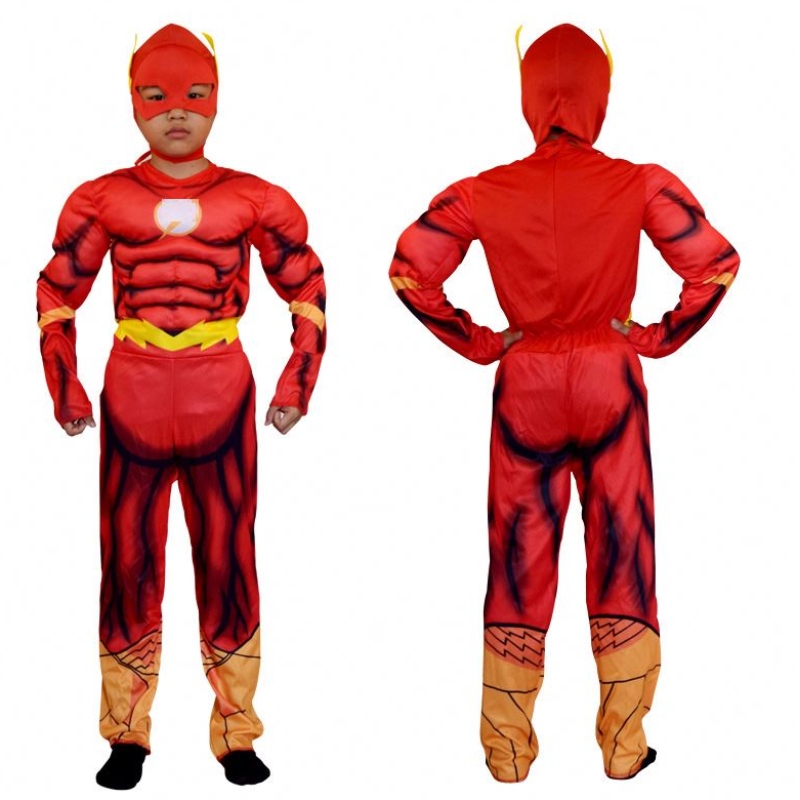 Costume flash deluxe in costume fantasioso per ragazzi Film Fantasy Comics Film Carnival Party Halloween Flashman Cosplay Costumi