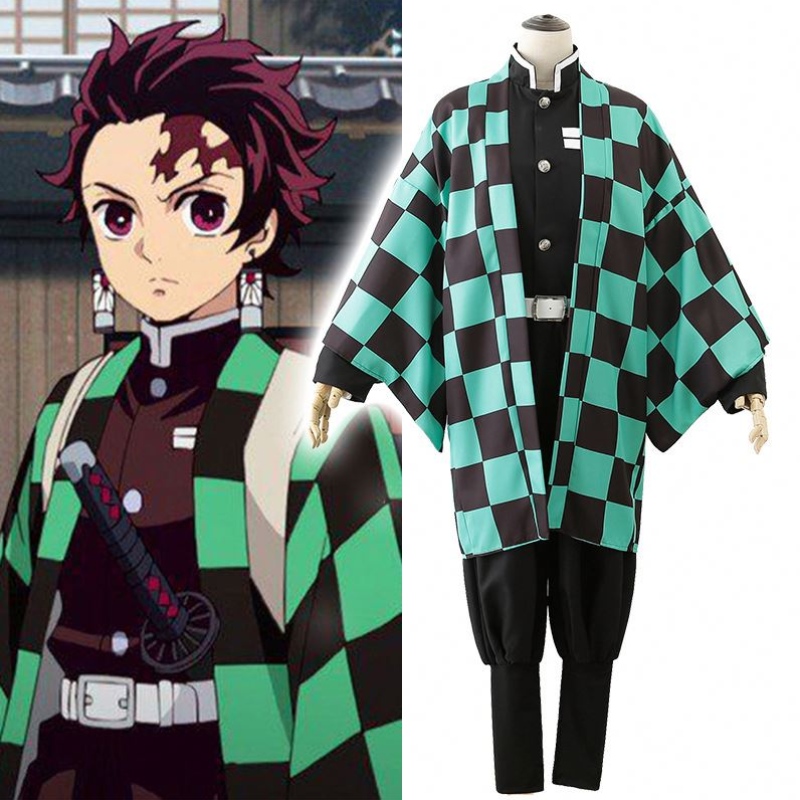 Vendita calda Anime Demone Slayer Kimetsu No Yaiba Tanjirou Kamado Nezuko Cosplay Women and Men Kimono Cosplay Set costumi