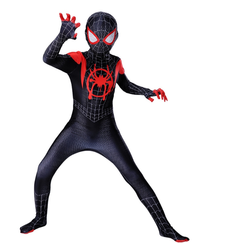 New Miles Morales lontano da casa Costume Costume Zentai Spiderman Costume Supereroe Body Abito spandex per bambini Custom Made