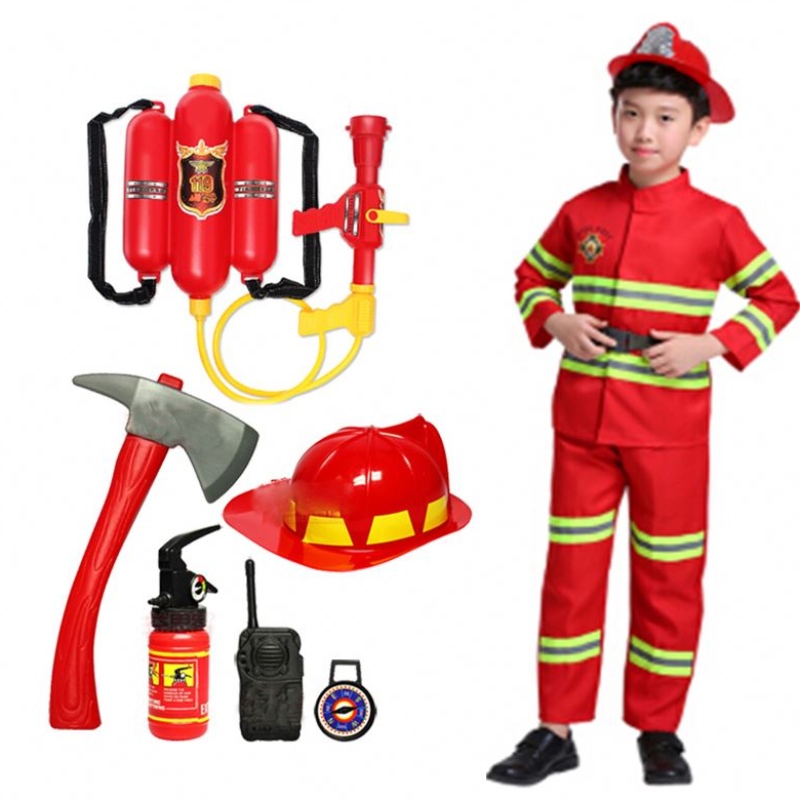 2021 Halloween Cosplay Kids Firefighter Uniform Children Sam Fireman Ruoto Abbigliamento da lavoro Boy Girl Performance Party Costa