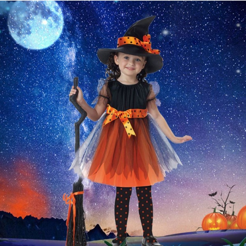 costume di Halloween per bambini bambine bambini costume da strega ragazza cosplay carnival party principessa fantasia vestiti vestiti