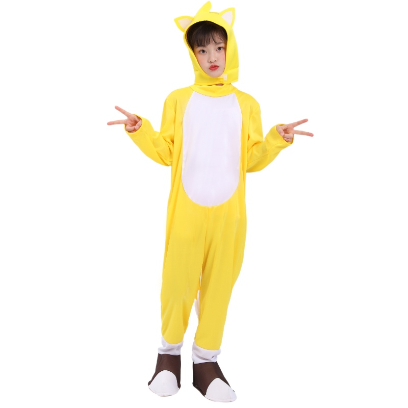 All'ingrosso Halloween Yellow Fox Tarrs Supersonic Boy Costume Hedgehog Sonic Suits Cosplay Costume for Kids