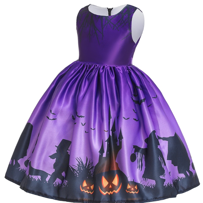 Stampa di vestiti per bambini Halloween Princess Abito per Halloween