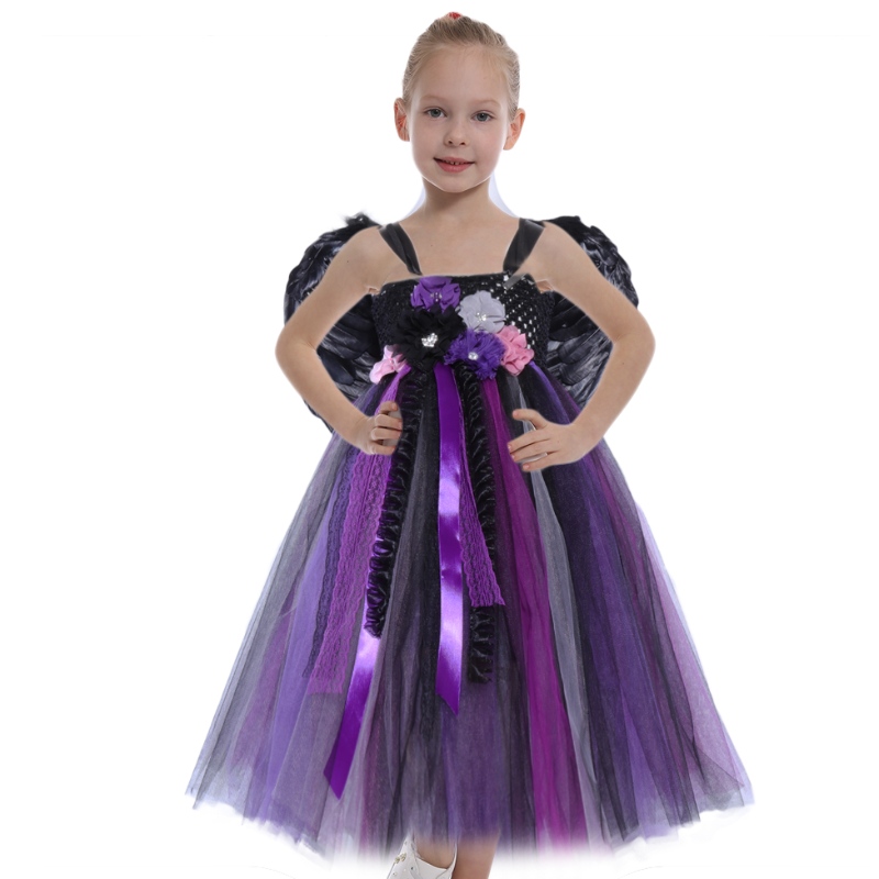 Amazon Hot Selling Girls Halloween Costume Vampire Witch Cosplay Spettaio per feste tutu abiti