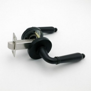 R7133 Matt Black Zinc Letre Door Lever Hands per porte di passaggio