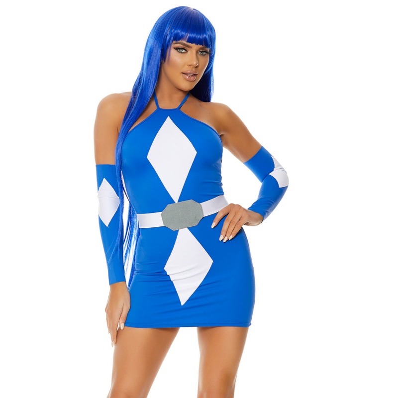 BLUE MEGA POWER SUPERHERO COSTUME