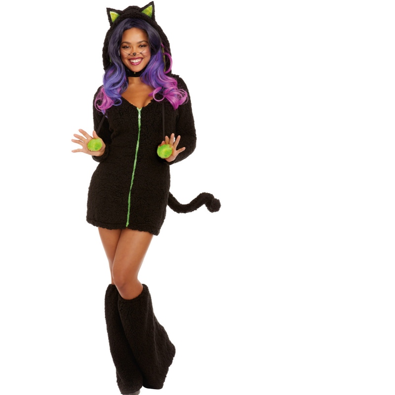 COSTUMO FUZZY BLACK CAT