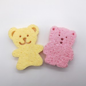 Spugna di pulizia a forma di orso Spugna magica da bagno Spugna di cellulosa biodegradabile