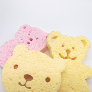 Spugna di pulizia a forma di orso Spugna magica da bagno Spugna di cellulosa biodegradabile