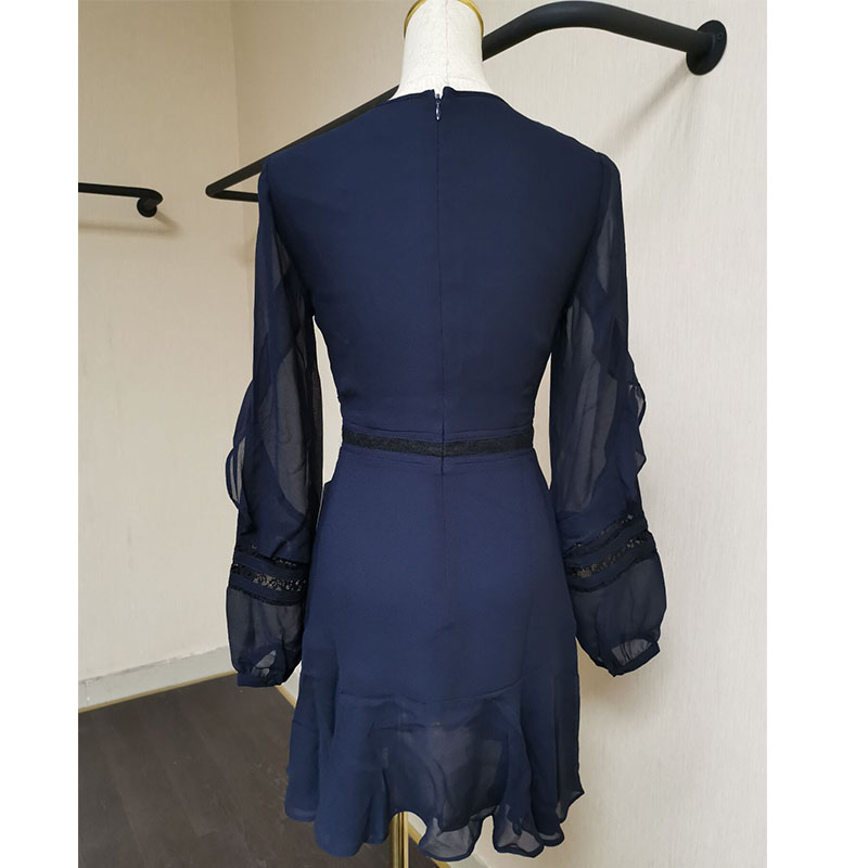 Moda all'ingrosso Francese delicato floreale orlo femminile vestito per le donne abbigliamento elegante personalizzato chiffon abiti casual donne