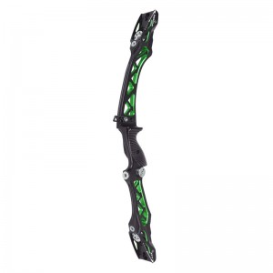 Elongarrow 25inches RH/LH nero e verde colore misto Recurve Bow Risers