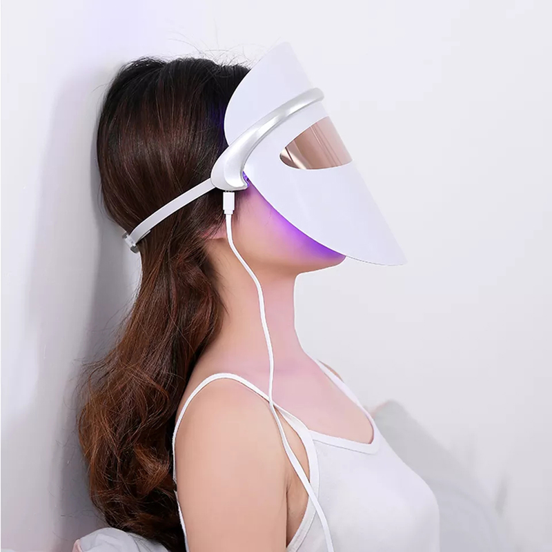 2022 Maschera per il viso a LED terapia di luce, 7 terapia luminosa a LED Maschera per la cura della pelle - Blue&Red Light for Acne Photon Mask - Korea PDT Technology per la riduzione dell'acne