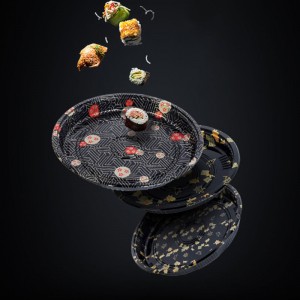 Personalizza la scatola di sushi rotonda da sushi, scatola di sushi monouso riciclabile ecologico con coperchio