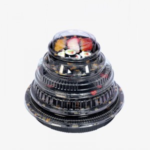 Personalizza la scatola di sushi rotonda da sushi, scatola di sushi monouso riciclabile ecologico con coperchio