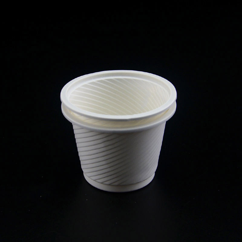 Coppa biodegradabile di amido di mais usa e getta bianco ecologico
