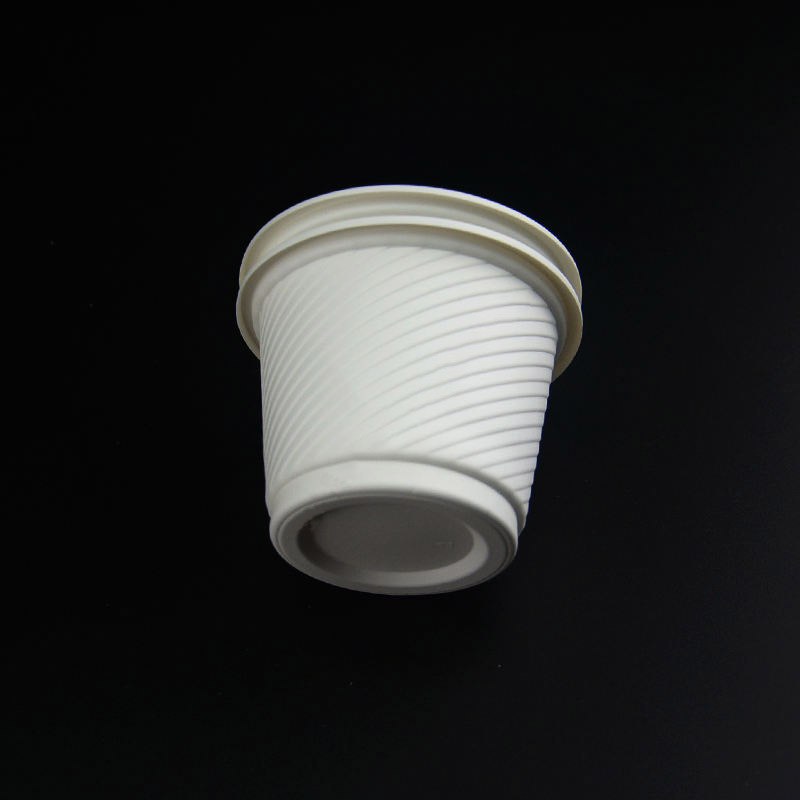 Coppa biodegradabile di amido di mais usa e getta bianco ecologico
