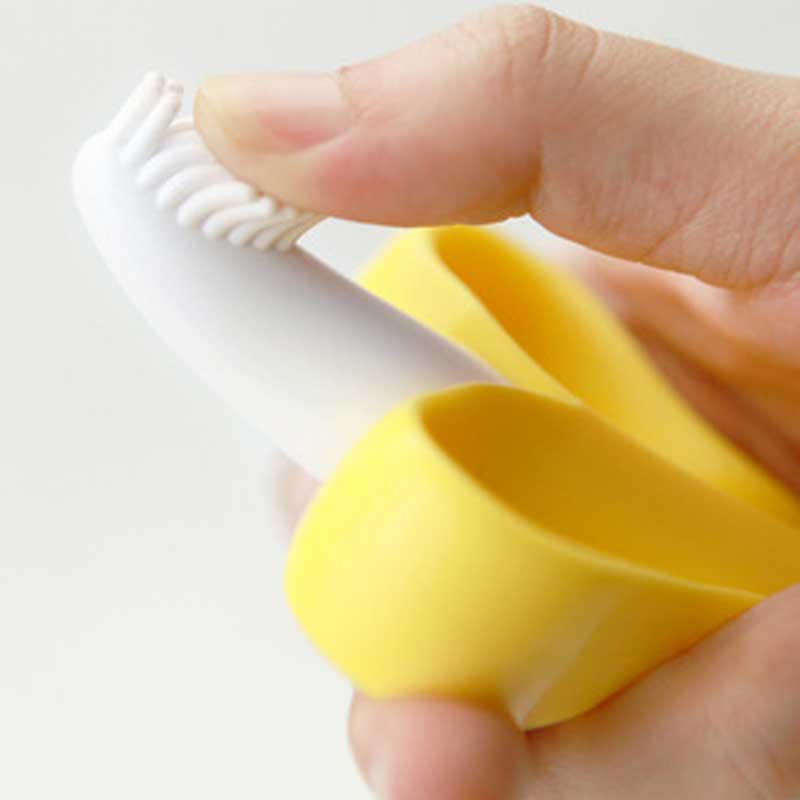 Banana baby teether silicone baby spazzolino da denti mini spazzolino da denti che allena spazzolino e giocattolo teether