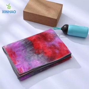 Asciugamano da yoga di protezione ambientale anti-slip all\'ingrosso, asciugamano da yoga tie-dye ad alta temperatura morbido e assorbimento del sudore, ideale per yoga ad alta temperatura, pilates, fitness