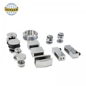 Adattati a fessura per porte scorrevoli in vetro in acciaio inossidabile con rullo di diapositiva per porte scorrevoli del bagno