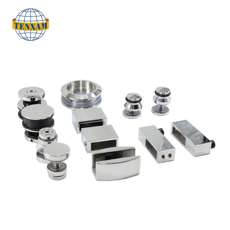 Adattati a fessura per porte scorrevoli in vetro in acciaio inossidabile con rullo di diapositiva per porte scorrevoli del bagno