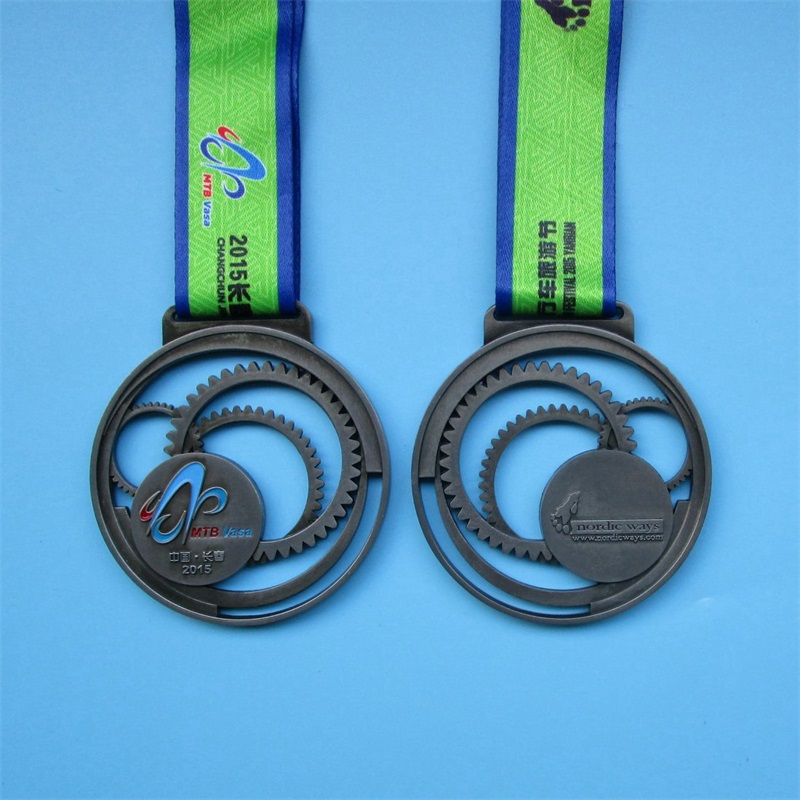 Design vuoto medaglie ciclistiche personalizzate gettate medaglie metalliche