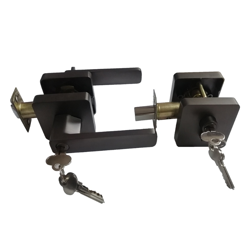 78001 Leva di ingresso quadrata con set di deadbolt a doppio cilindro SET SIGHT SIAME COMBO (per porta d\'ingresso e porta d\'ingresso), blocco della porta ad ingresso pesante, 1 pacchetto