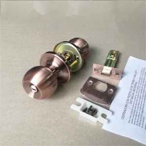 2501 manopola della porta della privacy per camera da letto e bagno, serratura a sfera senza chiave da letto- rame antico