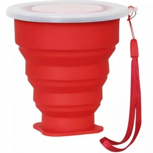 Viaggia Coffee Camping in acciaio inossidabile silicone pieghevole tazza silicone pieghevole tazza da campeggio con coperchi per bere tazza per escursioni all\'aperto