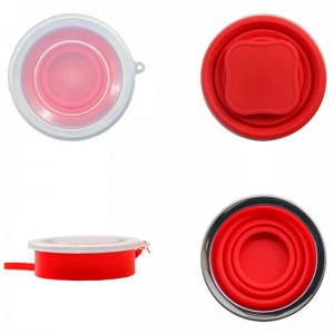 Viaggia Coffee Camping in acciaio inossidabile silicone pieghevole tazza silicone pieghevole tazza da campeggio con coperchi per bere tazza per escursioni all\'aperto