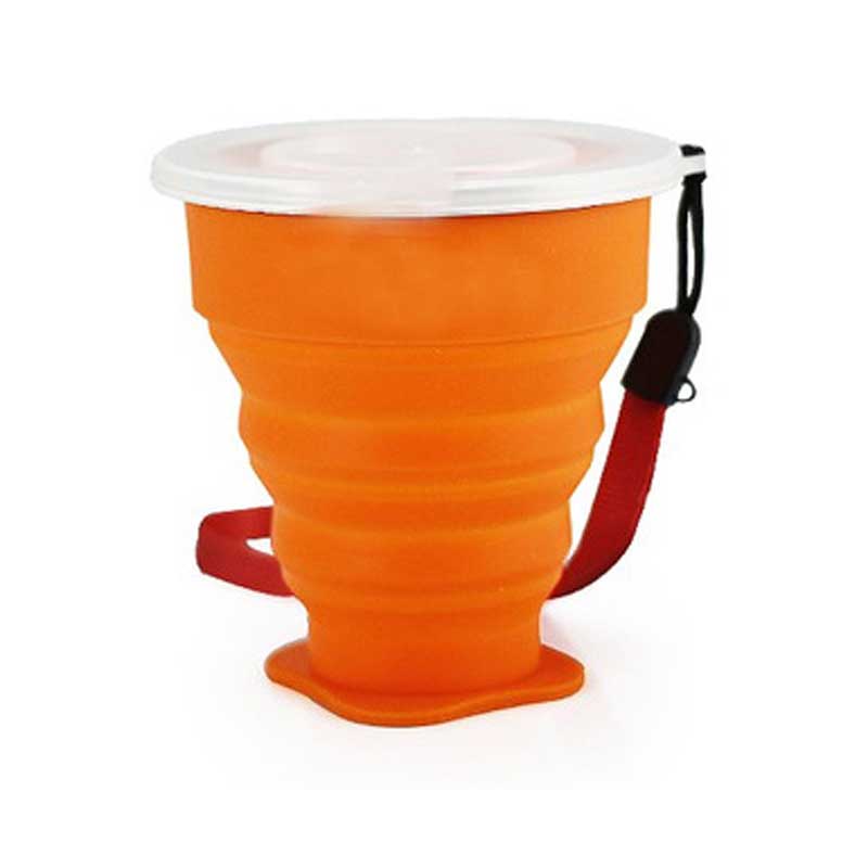 Viaggia Coffee Camping in acciaio inossidabile silicone pieghevole tazza silicone pieghevole tazza da campeggio con coperchi per bere tazza per escursioni all'aperto