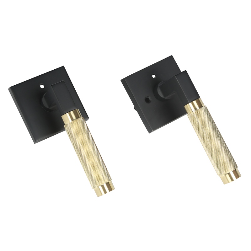 S7137 Modern Square Knurled Door Lever per porte interne, maniglie per porte per il servizio pesante