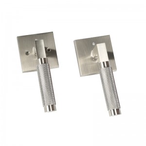 S7137 Modern Square Knurled Door Lever per porte interne, maniglie per porte per il servizio pesante