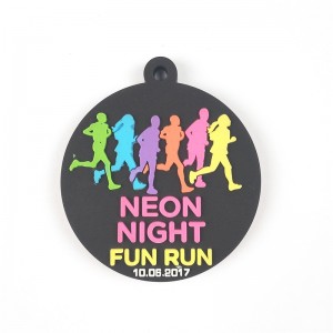 Medaglie di collana personalizzata colorate stampano UV in gomma