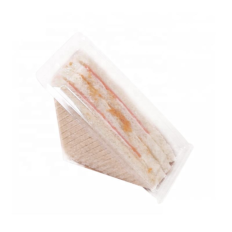 Clear Triangle Box Packaging in plastica all'ingrosso Etichetta personalizzata Bellissimo sandwich e torta \\ 's logo animale domestico, PLA